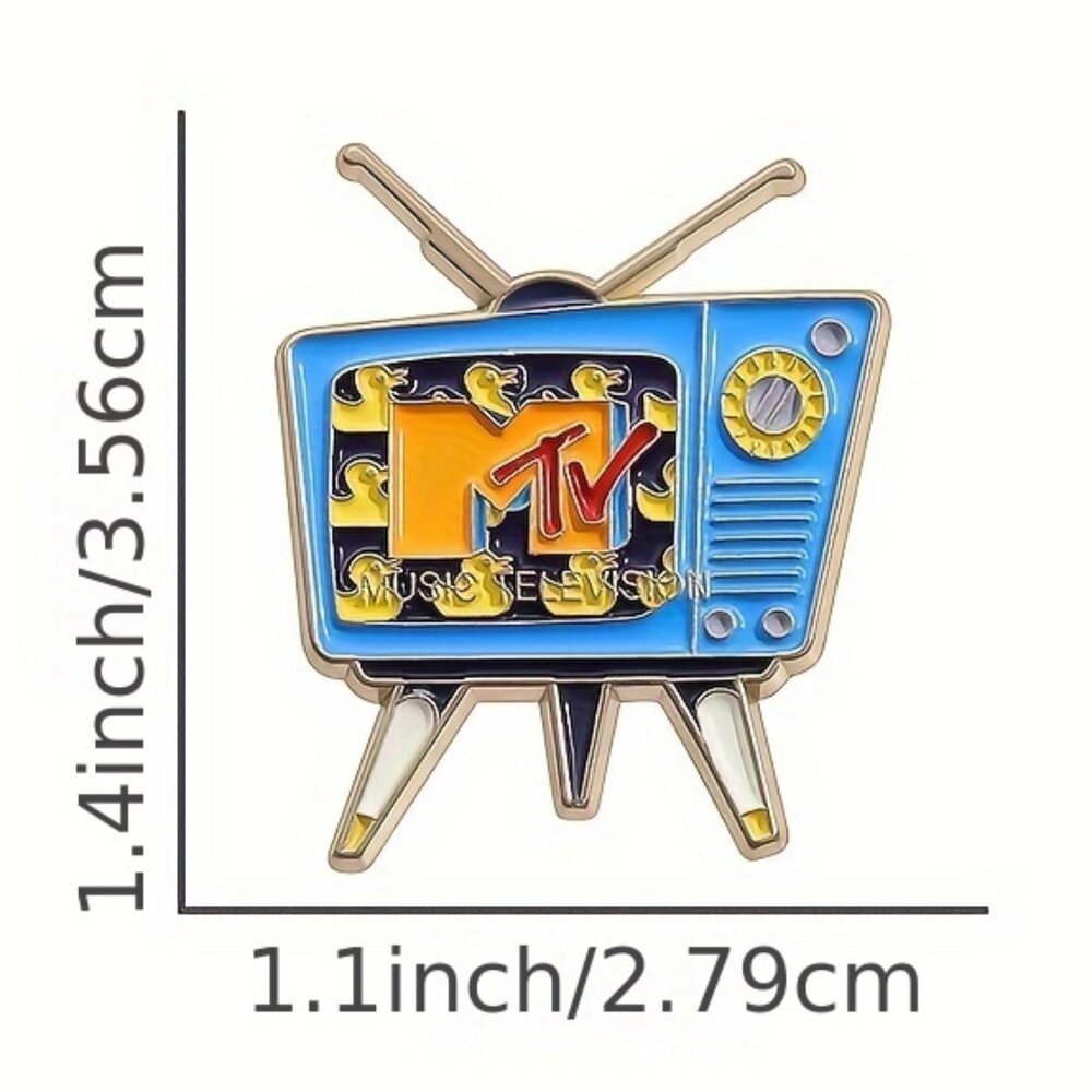 MTV OIL DRIPPED ENAMEL PIN LAPEL PIN BROOCH NWT - Picture 3 of 12